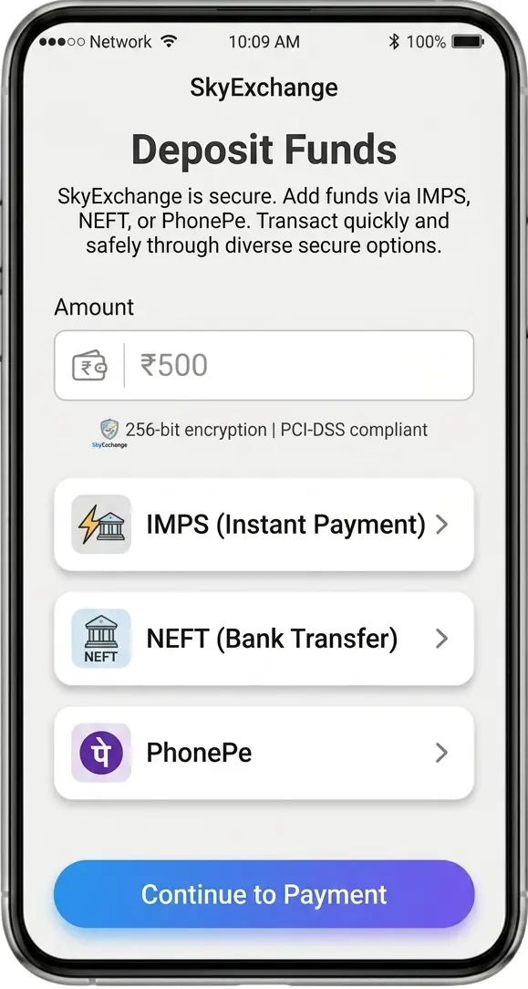 Deposit Funds on Sky Exchange